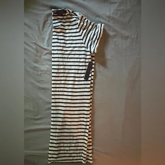 Alice and Olivia Women’s Mini Shirtdress Linen Blend Stripes size MD - Picture 5 of 9